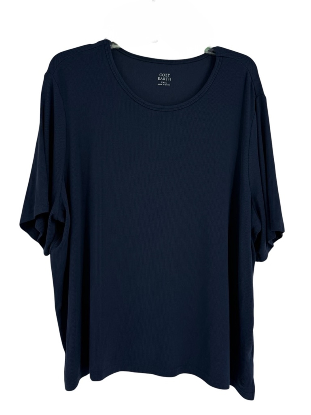 Cozy Earth Navy Blue Short Sleeve Bamboo Boxy Tee Shirt Size XXL (3X) Women